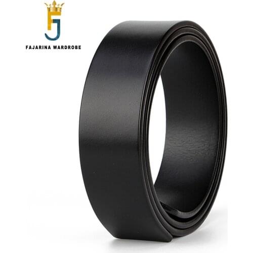 FAJARINA Quality Cow Genuine Leather Solid Cowhide Belt Men Edentulous Nonporous 3.8 Belts Strip Body without Buckle N17FJ867