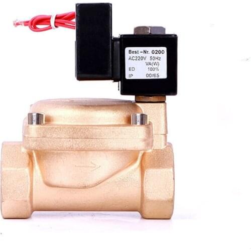 1-1/4" Normally Closed Brass High Pressure 16 Bar Non Hot Solenoid Valve 110V 24V 12V 24v