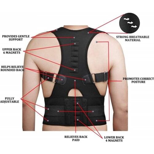 New Magnet Posture Corrector Braces&Support Body Corset Back Belt Brace Shoulder for Men Care Health Adjustable Posture Band