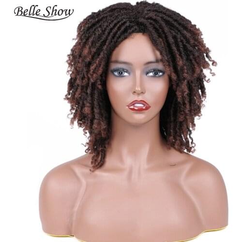Belle Show Crochet Twist Hair Wigs Soft Short Bouncy Curly Synthetic Wigs For Black Women Synthetic Crochet Soul Locs Braid Wigs