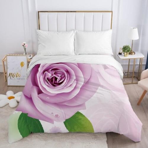 Duvet cover Quilt/Blanket/Comfortable Case Luxury Bedding 140x200 150x200 240x220 240x260 for Home 3D Print Flowers Pink roses