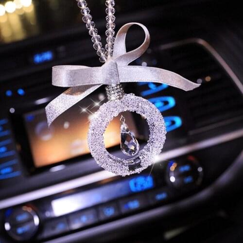 Car Pendants Decoration Crystal Star Wind Chime With Pakage Luxury Handmade Pearl Pendant With Bowknot Girlfriend Birthday Gift