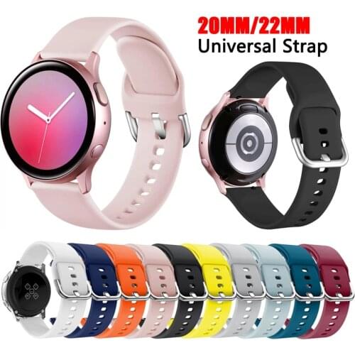 20mm 22mm Universal Soft Watch Strap For Samsung Galaxy Watch Active 2 Accessories For Amazfit Bip GTR GTS For HuaWei Watch GT 2