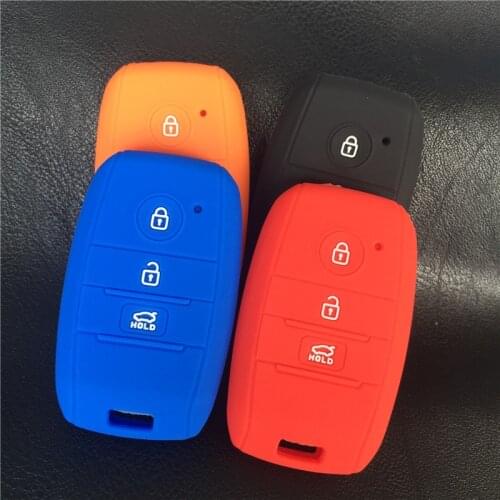 Silicone rubber car key case cover for KIA KX3 K3 Sorento K4 K5 3 button smart key case cover