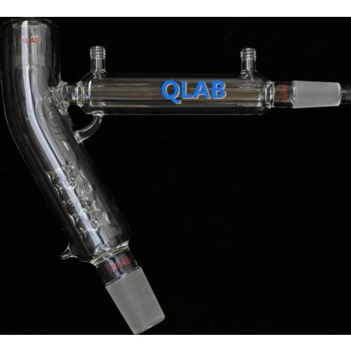 Glass Short Path Distillation Head 5L Jacketed Joint 24/40 with Vigreux Bent 60 Degree
