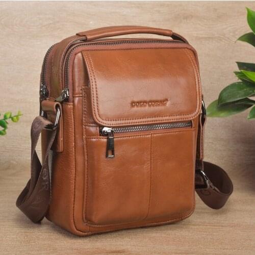 Genuine Leather Mens Shoulder Bag Vintage Messenger Bags Men Bolsos Male Crossbody Bags Business Mans Handbag Sling Bag