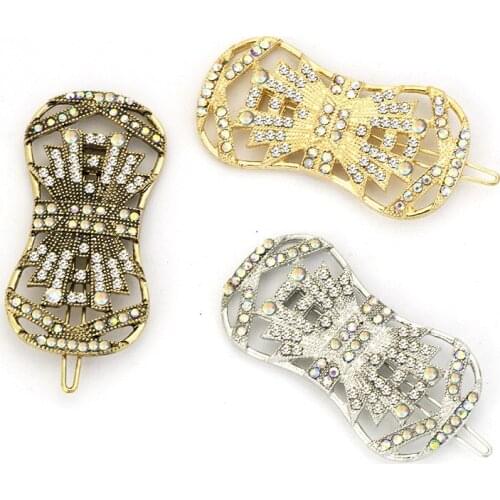 Vintage retro rhinestone crystal bowknot hairgrips headwear hairclips barrettes hair accessories