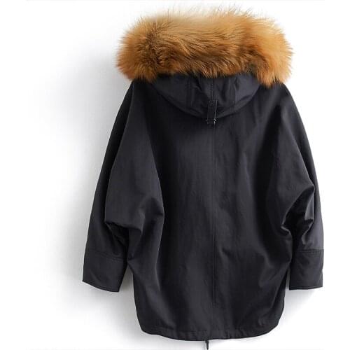 Collar Rex Rabbit Fox Warm Winter Coat Real Fur Parka Women Clothes 2020 B29F92425 YY227
