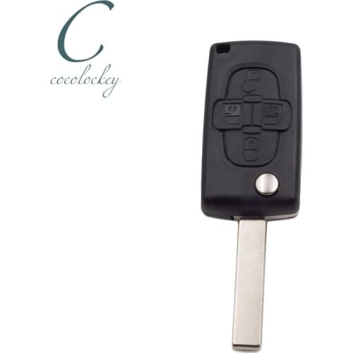 1pcs Replacement 4 button flip key fob case for Peugeot 1007 807 remote new case for Peugeot Key Case Cover Cocolockey