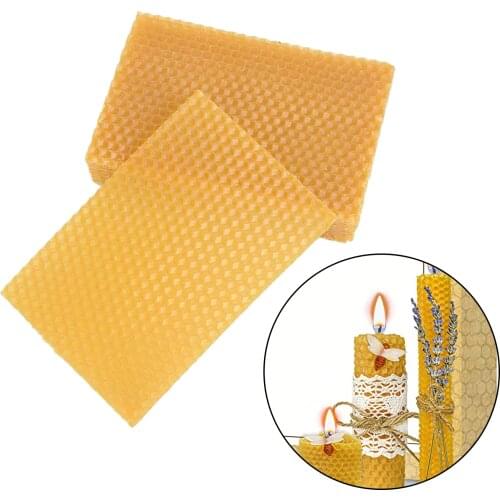 10Pcs Beeswax Sheets Candle Making Craft DIY Kits, Honey Candles Maker Full Bees Wax Honeycomb, Beekeeping Foundation Sheets