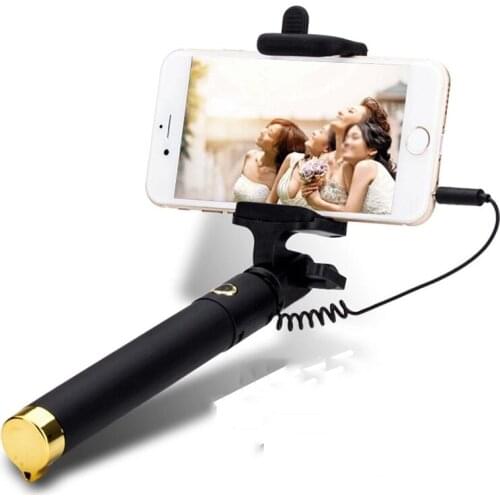 2pcs/lot Selfi Stick Wired Extendable Handheld Monopod Tripod Holder for Samsung Galaxy iPhone 6 6s 6s plus Palo Selfie