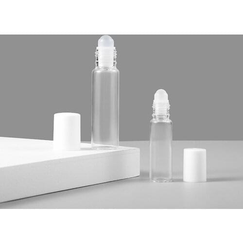 20/50pcs 5ml 10ml Essential Oil Roller Bottles Glass Empty Refillable Roll on Bottles, Leakproof Glass Bottle for Essential Oils