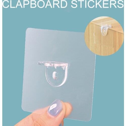 6/4/1 Pcs Punch-free Layered Partition Bracket Hook Sticker Triangle Bracket Support Shelf Right Angle Support Paste Screw Hook