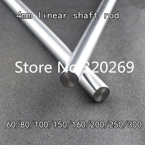 6pcs 3D Printer WCS Diameter 4Mm Linear Shaft Length 250Mm Chrome Plated Guide Rail Round Rod Hardened