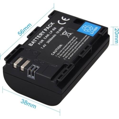 7.4V 2750mAh LP-E6 LPE6 Camera Battery For Canon for EOS 5D Mark II 2 III 3 6D 7D 60D 60Da 70D 80D 90D DSLR for EOS 5DS
