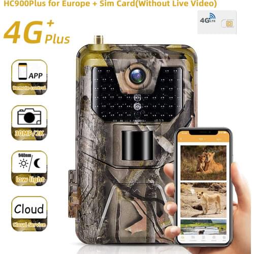 APP ControlTrail Camera Cloud Service 4G Mobile 30MP 2K Wireless Wildlife Hunting Cameras Night Vision Surveillance HC900Plus