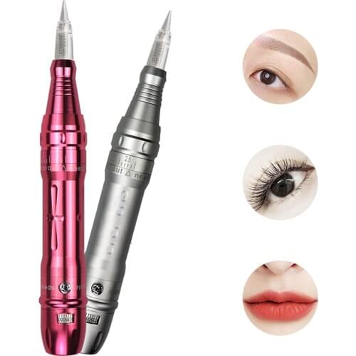 Wireless Microblading Machine for Permanent Makeup Eyebrow Lip Eyeliner Tattoo Machine with Cartridge Needles and Battery Supply