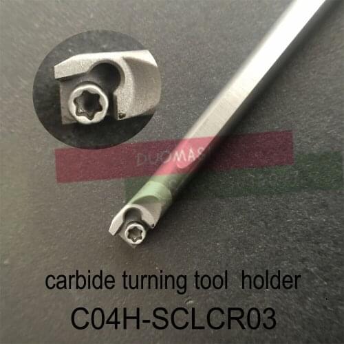 C04H-SCLCR03, carbide turning tool holder diameter 4mm length 100mm use tungsten insert CCGT030102L-F TN60