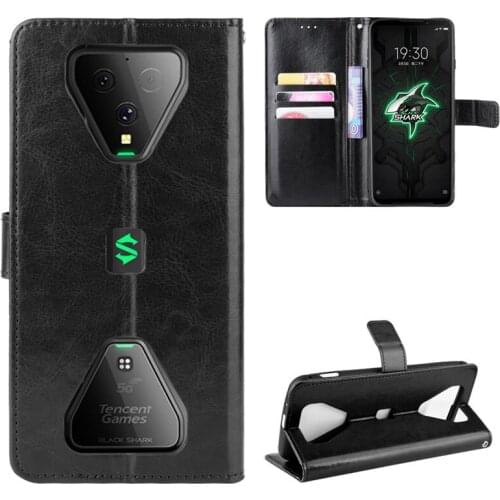 Black Shark 3s Wallet Case Stand Leather Business Cover with Anti-lost Strap for Xiaomi Black Shark 3 Pro Coque