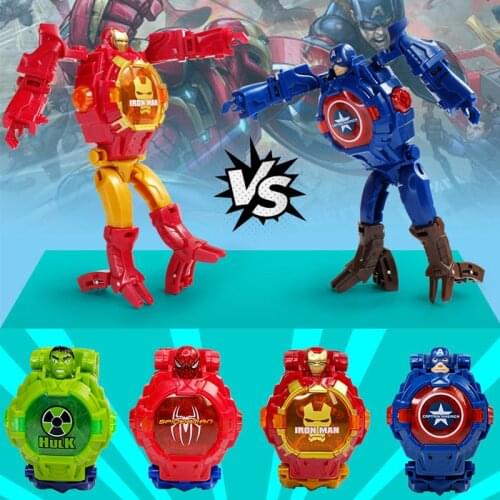 Disney Frozen Childrens Watch Action Figures For Kids Marvel Spiderman Ironman Superhero Watch Anime Figures Boys Girls Gift