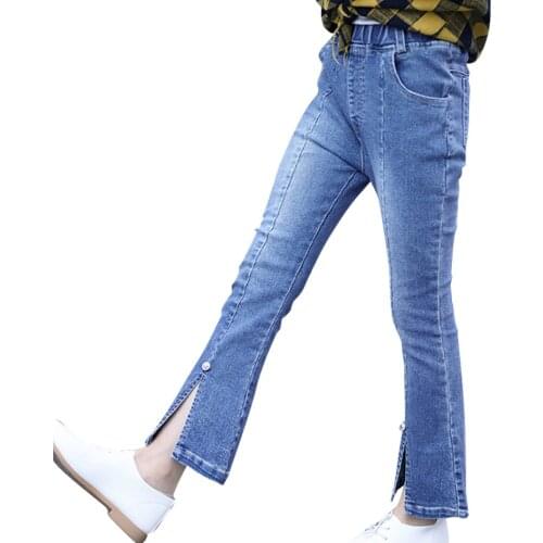 Jeans Girl Solid Color Childrens Jeans For Girl Spring Autumn Jeans For Kids Casual Style Clothes For Girls 6 8 10 12 14