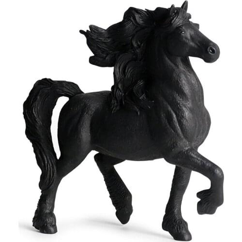 Simulation Black Horse Model Action Figure Simulation Wild Animal Action Figures Collection PVC Lovely Toy Kids Gift