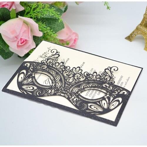 Halloween masquerade mask pocket invitation card fun party decoration invitation card