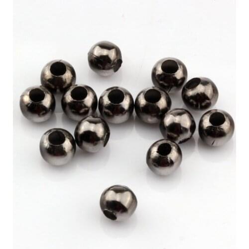Hot ! 200pcs 6mm Black Seamless Ball Spacer Bead DIY Jewelry kl16