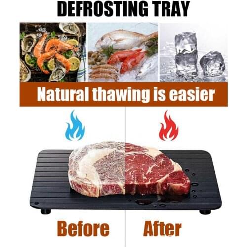 Defrost Tray Metal Plate Defrosting Tray Safe Fast Thawing Frozen Meat Fish Sea Food Kitchen Cook Gadget Tool