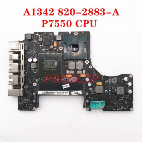High quality For Macbook 13" A1342 Laptop motherboard 820-2883-A With P7550 LATE 2010 2.26 GHz 100% working well+Free shipping