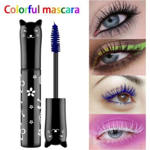 Cute Cat Mascara Curly Long And Dense Color Mascara Eyes Makeup Long Lasting Without Blooming Party Use Maquiagem TSLM1