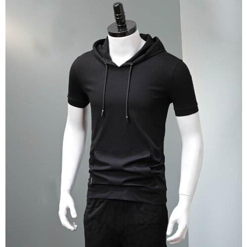 Hooded Short Sleeve Mens Summer Sport Shorts Suitable For Home Leisure And Entertainment Sports Tops