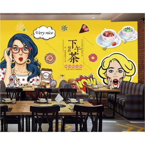Custom photo mural 3d wallpaper Hand drawn beauty afternoon tea home decor living room wallpaper for walls 3 d in rolls