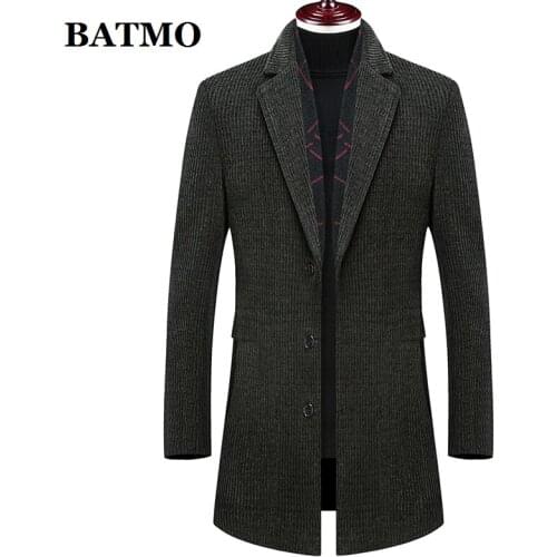 Batmo 2019 new arrival winter high quality wool thicked casual trench coat men,mens winter warm coat,winter jackets men 895