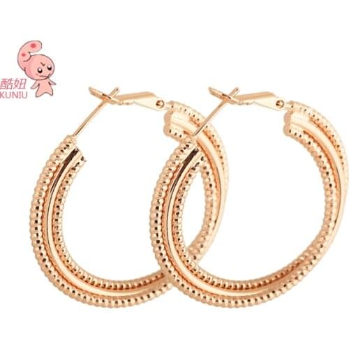 New Arrival Fashion white big wholesale hoop earring for women KUNIU ER0361