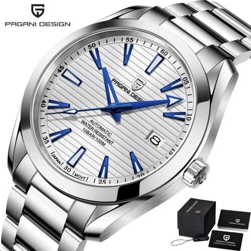 PAGANI Design Automatic Mens Watch Sapphire Glass Luxury Mechanical Watches Mens Fashion Stainless Steel Waterproof Wristwatch