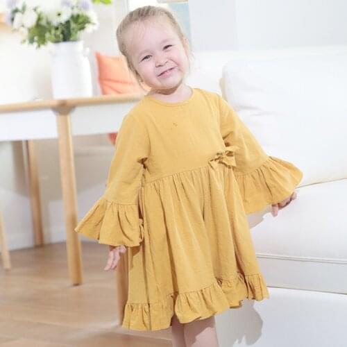 Baby Girls Princess Dress Linen Cotton Long Sleeve Casual Fashion Clothing Korean Style Spring Autumn Kids Party Dresses