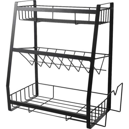 Spice Rack Three-Layer Seasoning Rack Kitchenware Holder Table Top Organizer Spice Rack for Kitchen Cabinet