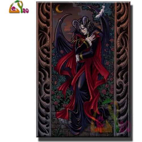 Full Square/Round Drill Round Fantasy art angels,Dark Vampire Mosaic Diamond Embroidery Diamond Painting Cross Stitch Kits