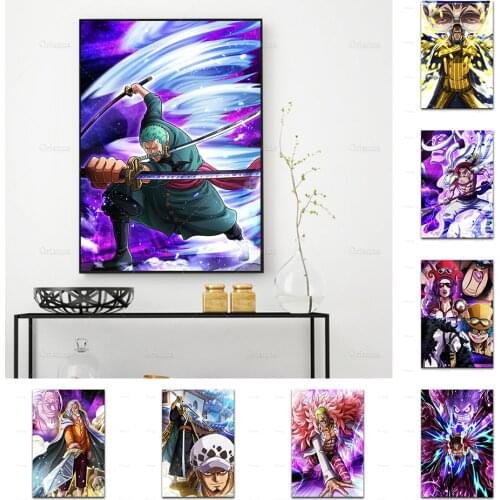 Anime Poster One Piece Figure Abstract Wall Art Canvas Painting Prints Modular Unique Pictures For Corridor Bedroom Living Room