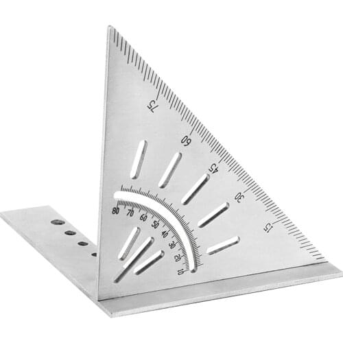 45 90 Degree Accurate Right Angle Professional Stainless Steel Triangle Ruler Portable Woodworking Scriber Measuring Marking