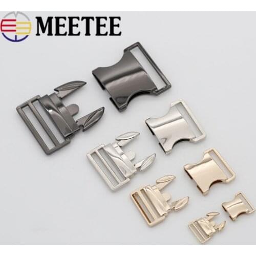 Meetee 2pcs 15-40mm Metal Release Buckle Bag Adjustment Spring Clip Snap Clasp Belt Buckles DIY Webbing Hook Accessories AP312