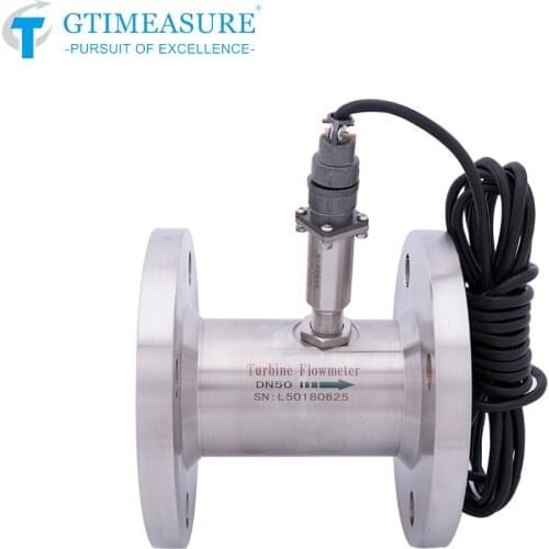Liquid Water Fuel Mass Turbine Flow Meter Flowmeters Pluse With Flange Connection 4-20mA