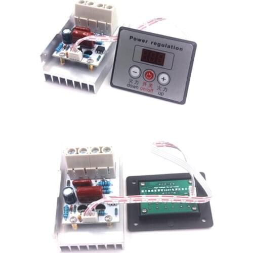 AC 220V 10000W SCR Voltage Regulator Speed Control Dimmer Thermostat LED Display silver