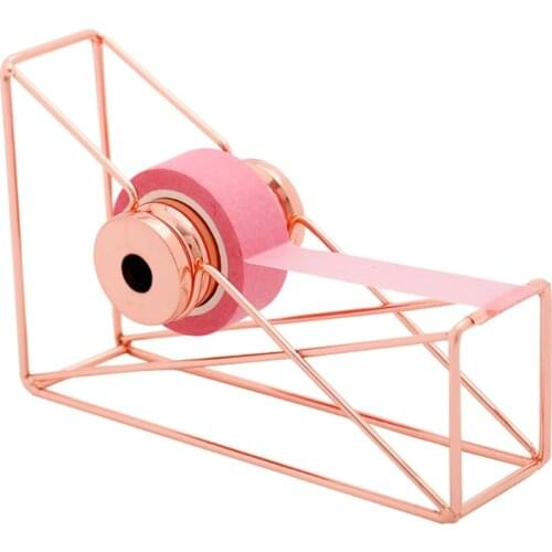 Rose Gold Hollow Tape Cutter Washi Tape Storage Organizer Cutter Tape Dispenser Stationery Office Supplies