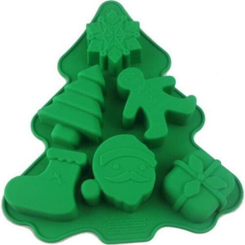 Christmas Santa Snowman Tree Sock Silicone Cake Mold Cupcake Jelly Candy Chocolate Fondant Molds Cake Decorating Tools