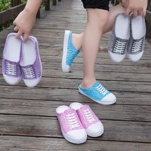 Women Clogs Sandals Home Non-slip Summer Hole Shoes Female Flat slippers Plastic Female Girls Waterproof EVA Garden Shoes
