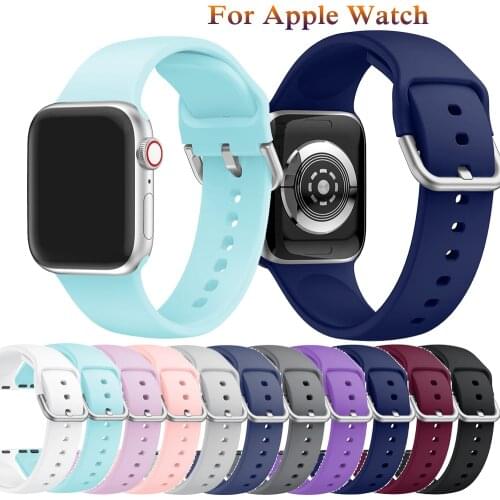 Silicone bracelets For Apple Watch 40mm 44mm 38mm 42mm New fashion sports smart watch bands for Apple Watch series 4 3 2 1 Watch