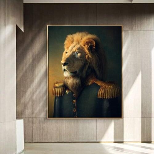 Lion General Modern Art Posters and Prints Animals Classical Art Paintings Print on Canvas Art Lion Pictures Home Decor Cuadros