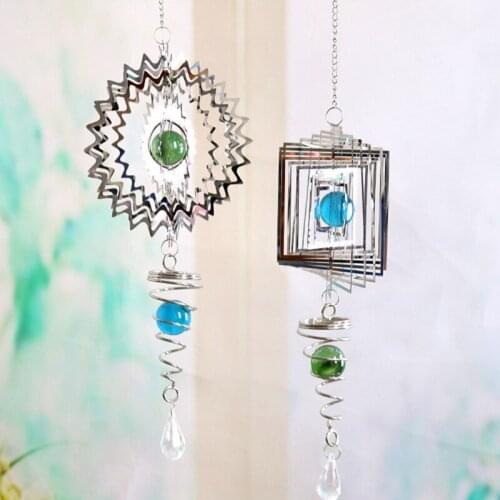 Creative Rotary Wind Chimes Stainless Steel Personality Hanging Craft Ornament Hanging Outdoor Bedroom Decoration Home Decor